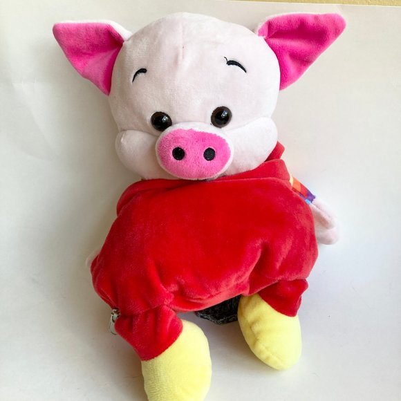 RARE European Pig Plush Stuffed Animal Norwegian Rainbow LGBT Vintage Zipper - Picture 12 of 12